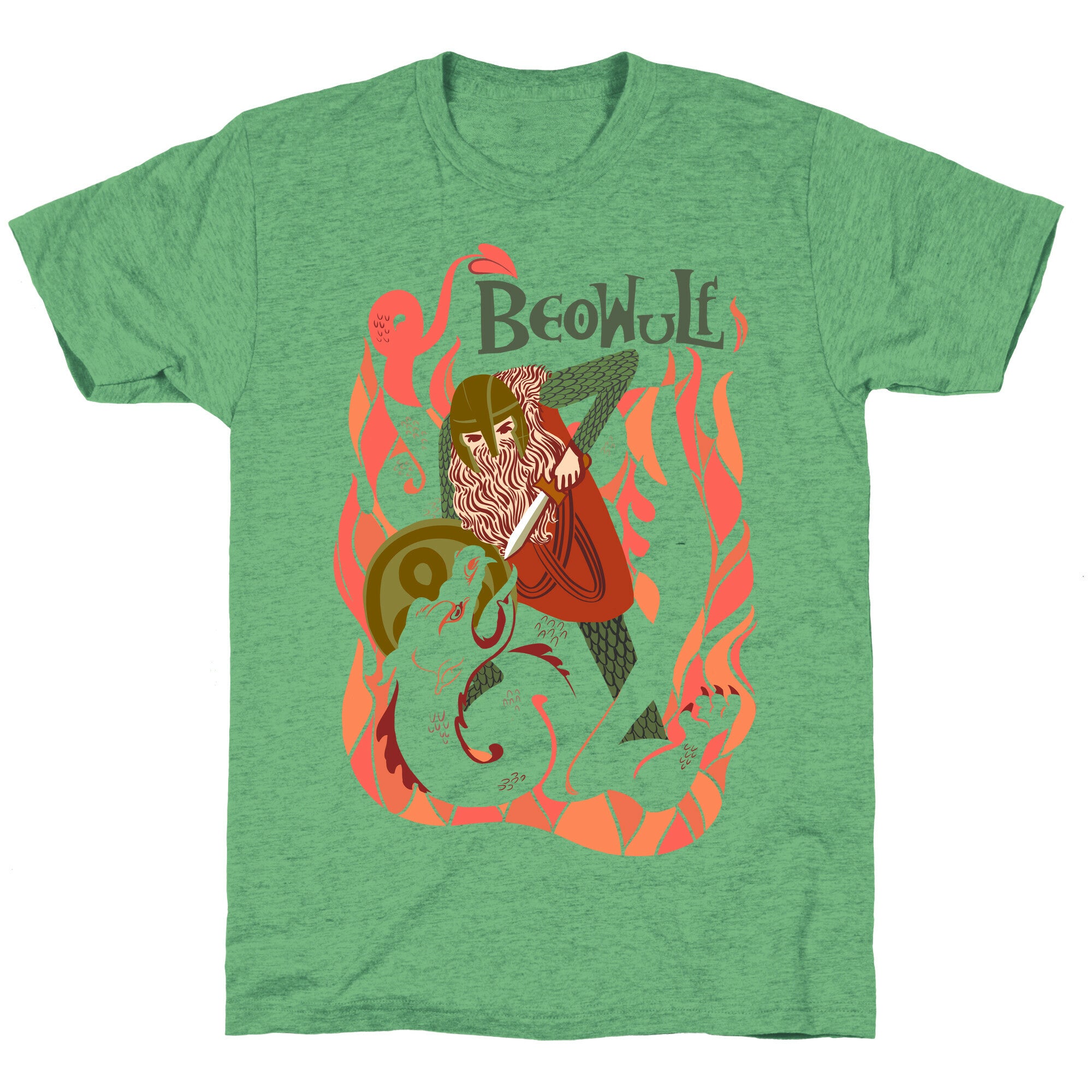 Medieval Epic Beowulf Book Cover Unisex Triblend Tee